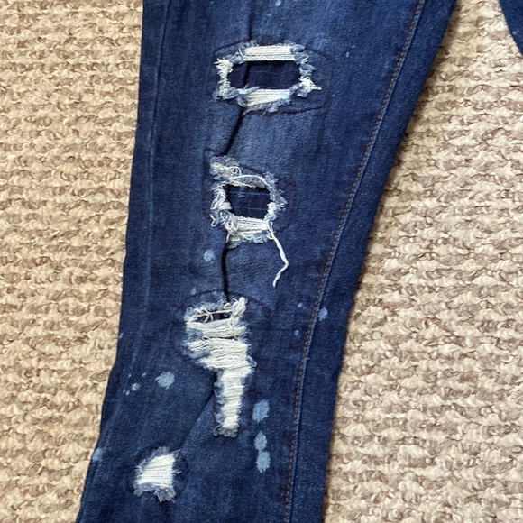 VIP Jeans Distressed Bleach Spots Skinny Jeans Size Girls 12 - Picture 6 of 9